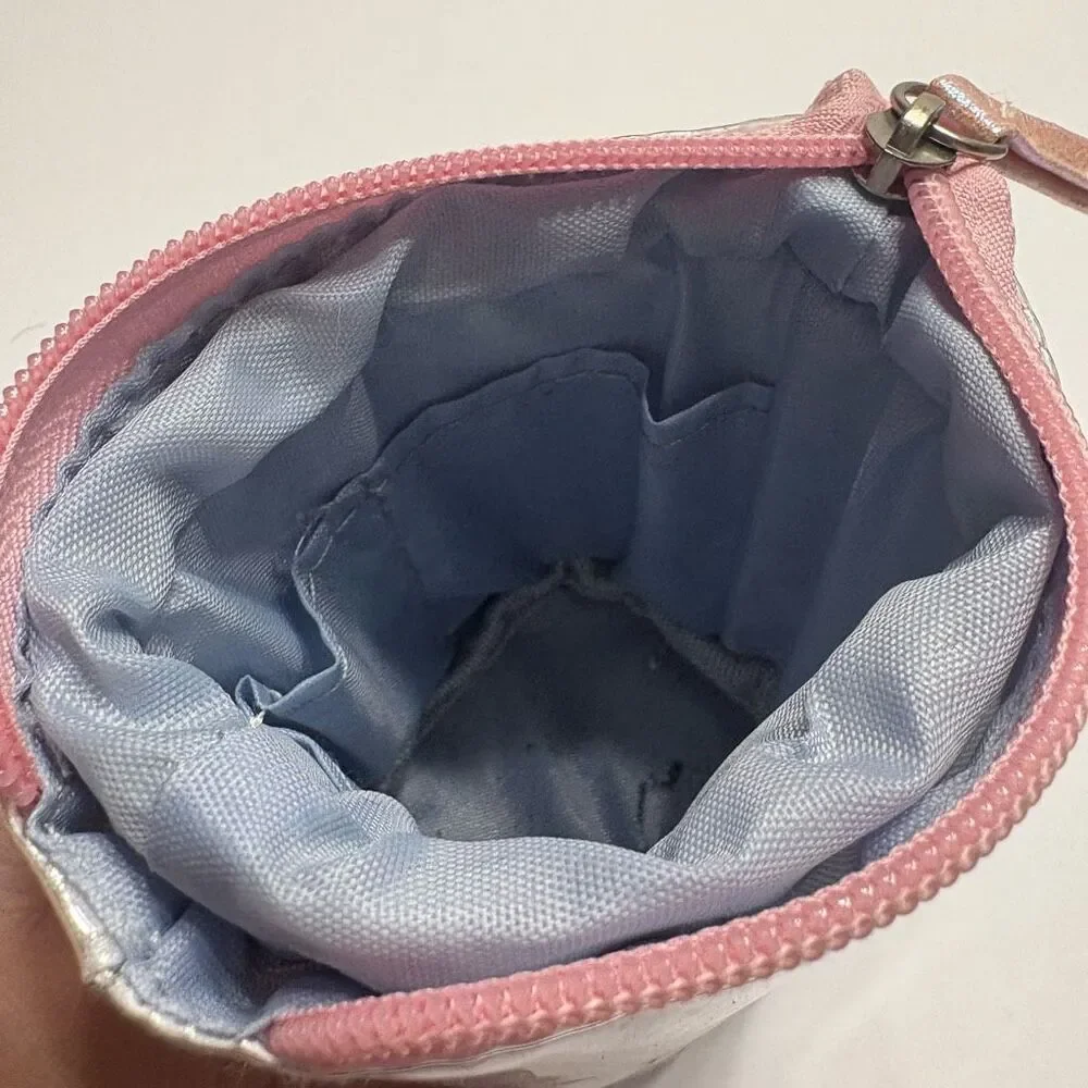 Star Confetti Telescopic Zippered Pencil Pouch Pink Silver